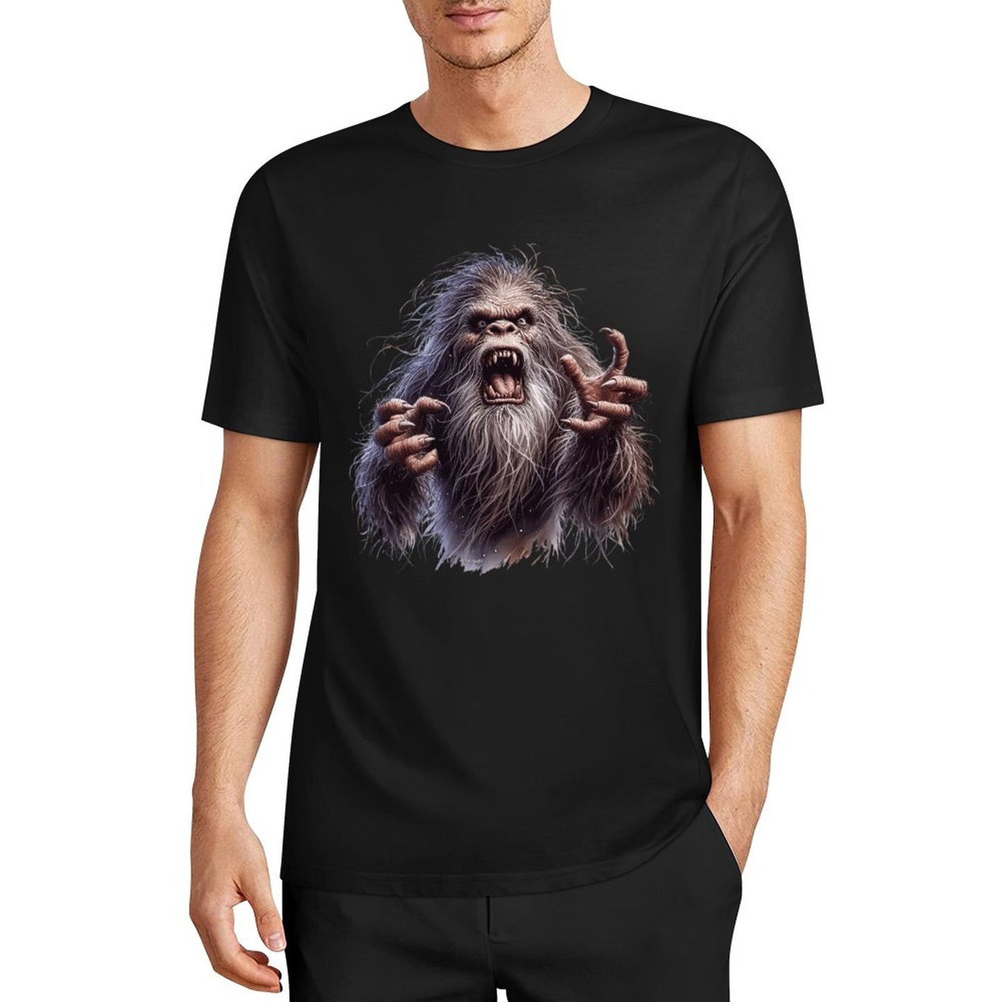Bigfoot - Sasquatch Angry Short Sleeve Cotton T-Shirt