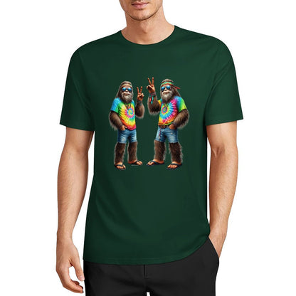 Bigfoot - Sasquatch Hippie Sasquatches Short Sleeve Cotton T-Shirt