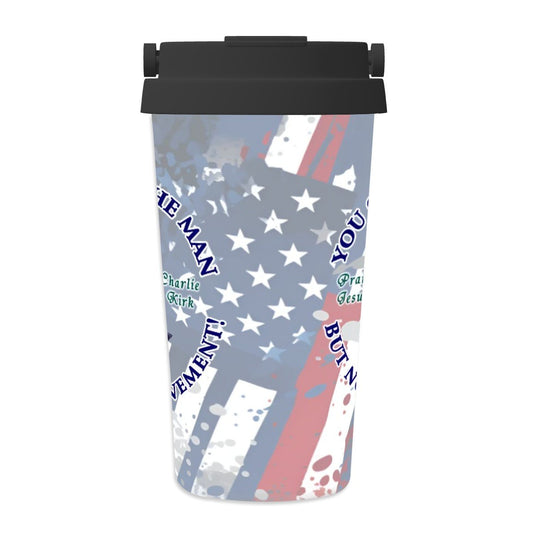 Charlie Kirk Memorial, 17 oz Insulated Coffee Mug with Lid & Carrying Handle