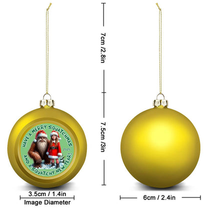 Bigfoot Sasquatch Santa, "Have a Merry Squatchmas..", Christmas Ball Ornaments