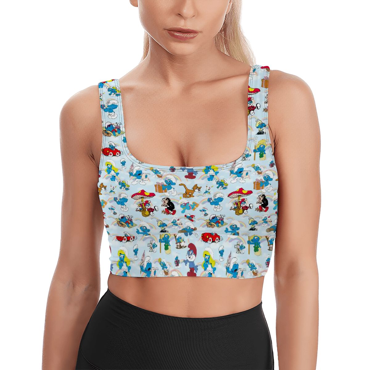 Smurfs, Traditional Sports Bra, Yoga Top