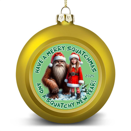 Bigfoot Sasquatch Santa, "Have a Merry Squatchmas..", Christmas Ball Ornaments