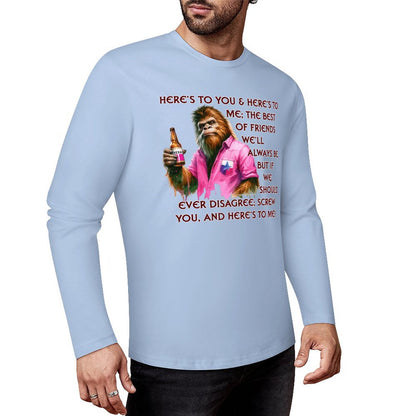 Bigfoot - Sasquatch "Here's To You..",  Cotton Unisex Long Sleeve T-shirt