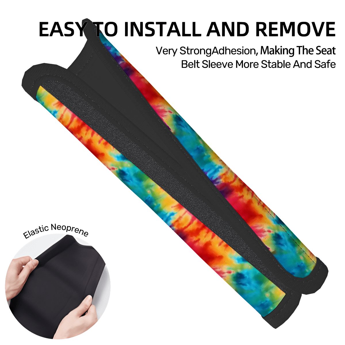 19 Tie Dye Designs, Seat Belt Cover Pad For Adults 2 Pcs