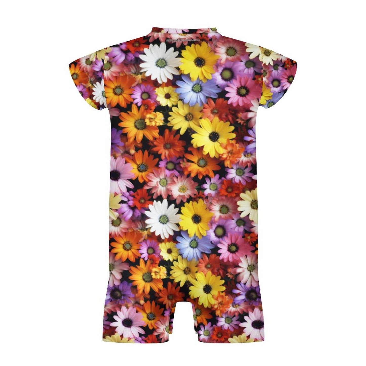 Bigfoot / Sasquatch Flowers, Faux Cotton Short Sleeve Baby Bodysuit Romper
