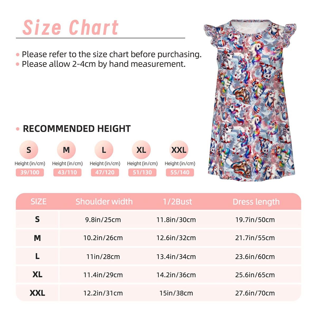 8 Patriot Designs, Girl's Flutter Sleeve Nightgown