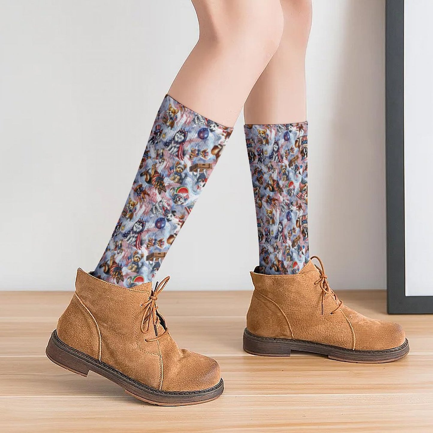 8 Patriotic Designs, 15.5 Inch Tube Socks