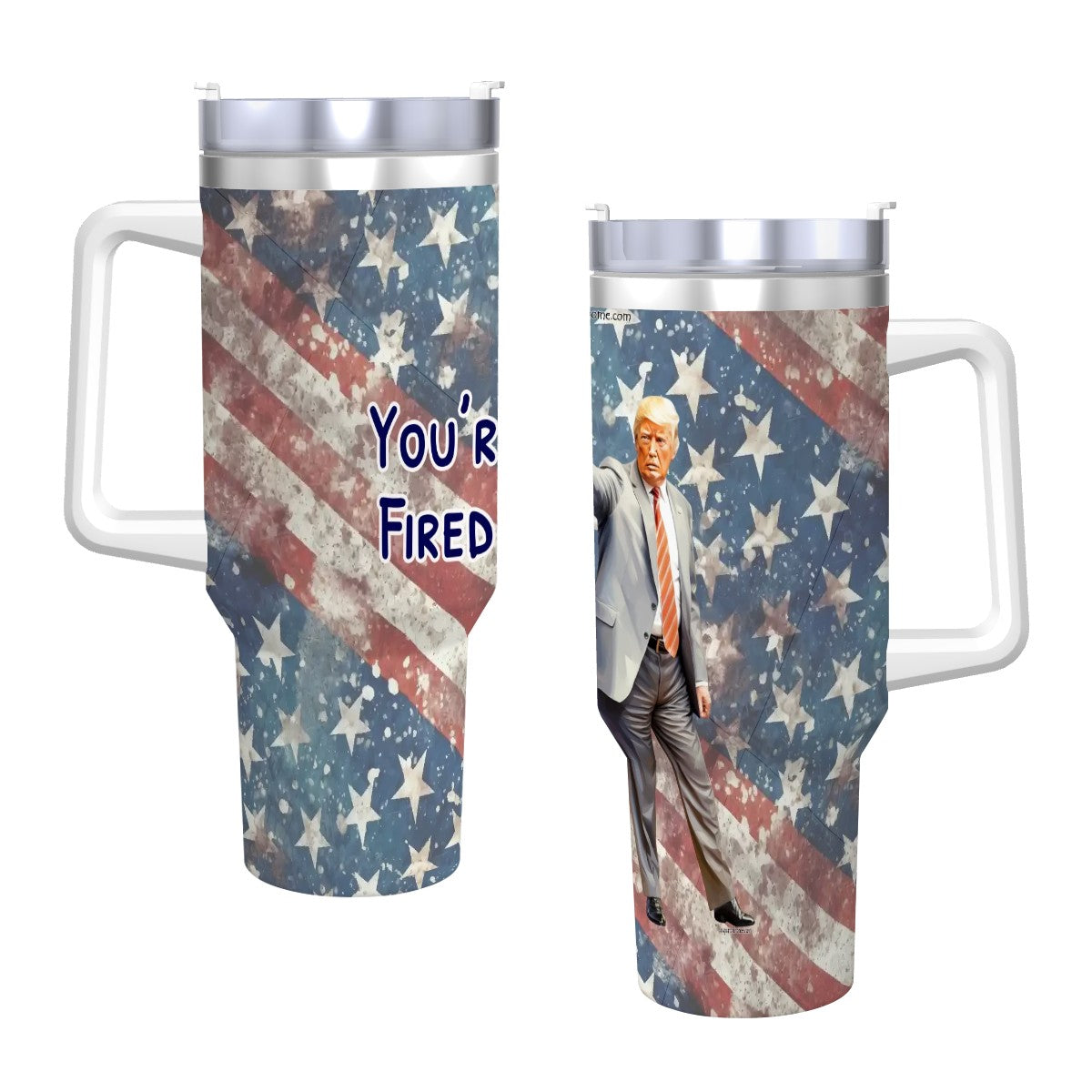 Donald Trump "You're Fired", Themed 40 oz Travel Coffee Mug with a Straw