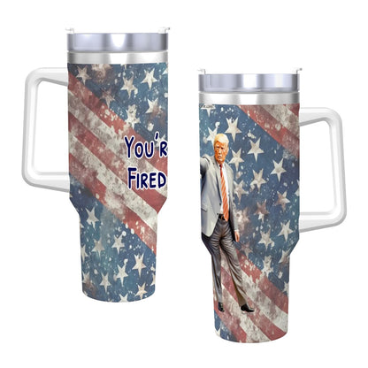 Donald Trump "You're Fired", Themed 40 oz Travel Coffee Mug with a Straw