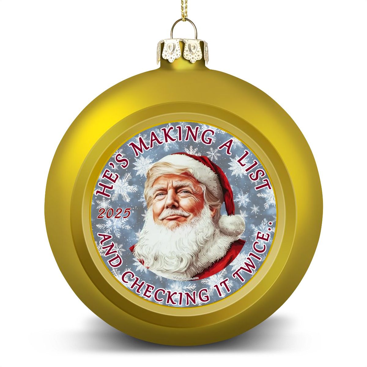 Donald Trump Santa "He's making a list..", Christmas Ball Ornament, Tree Decoration, Holiday Décor