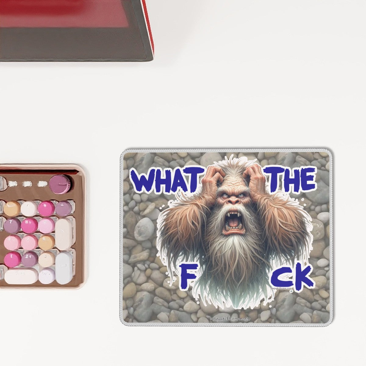 Bigfoot / Sasquatch "WTF", Mouse Pad with Rubber Lock Edge - 4 Sizes