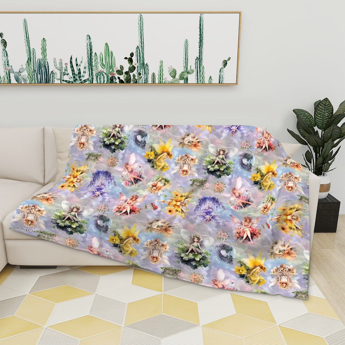 6 Fairy Designs, Soft Flannel Blanket