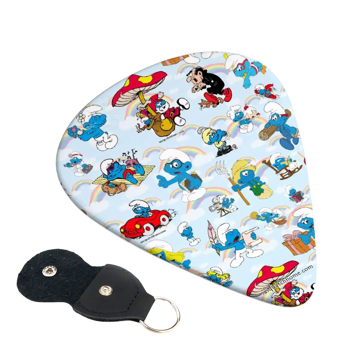 6 Guitar Picks with Keychain Snap Case- 19 Awesome Designs – 3 Thicknesses