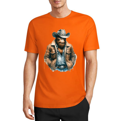 Bigfoot - Sasquatch Cowboy Short Sleeve Cotton T-Shirt