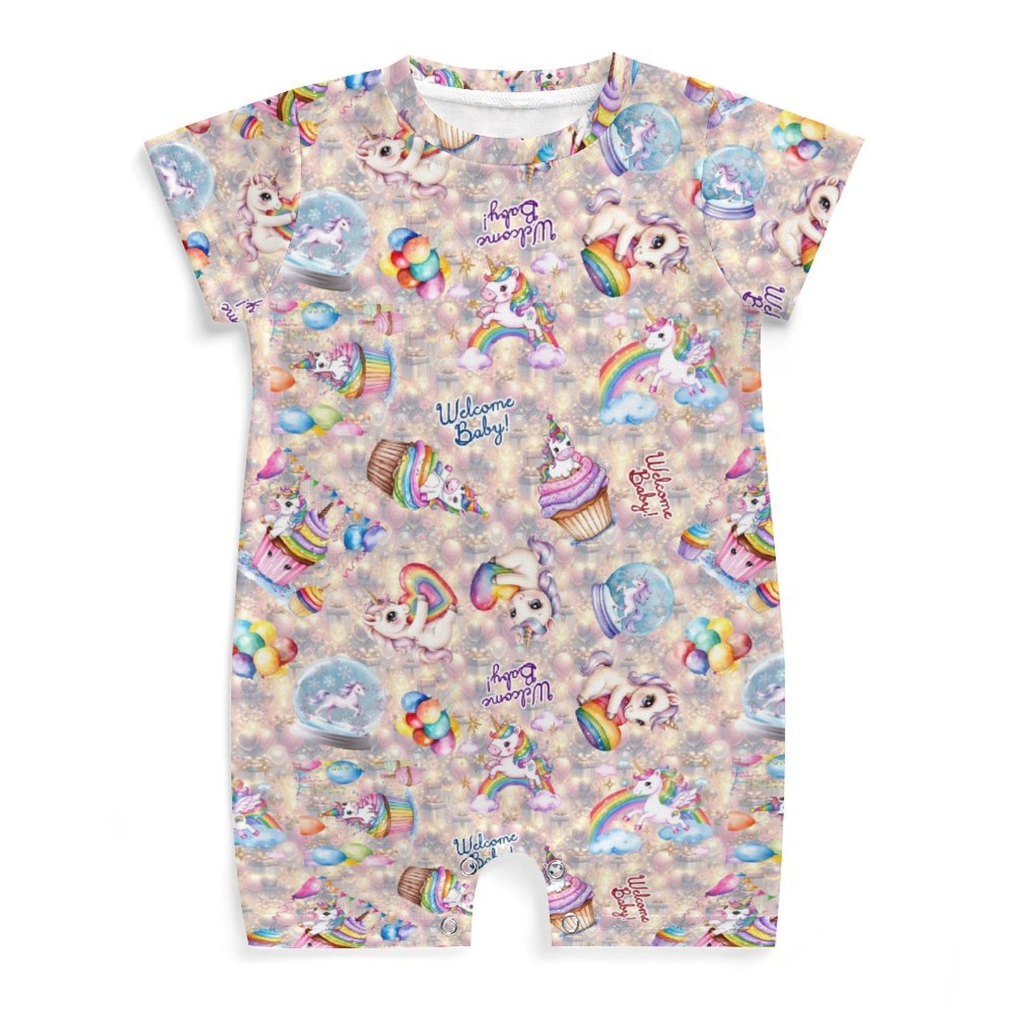 Welcome Baby Designs, Faux Cotton Short Sleeve Baby Bodysuit Romper