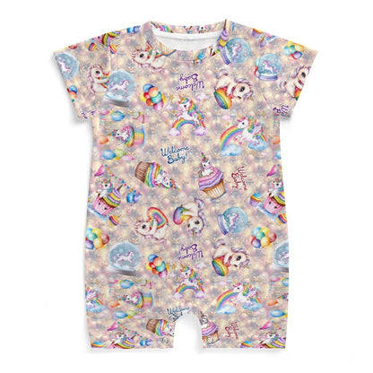 Welcome Baby Designs, Faux Cotton Short Sleeve Baby Bodysuit Romper