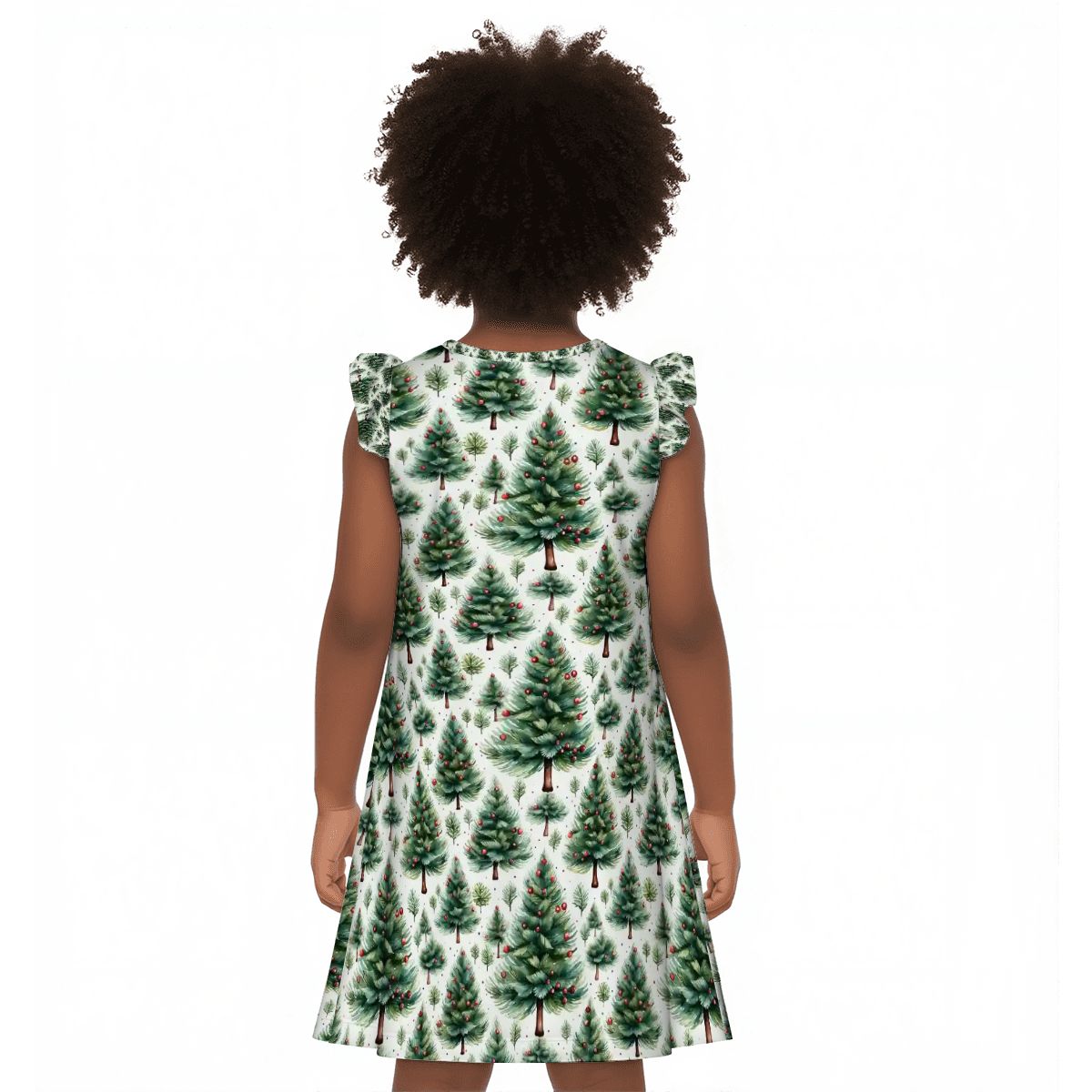 Sasquatch Santa and Girl, Girl's Flutter Sleeve Nightgown