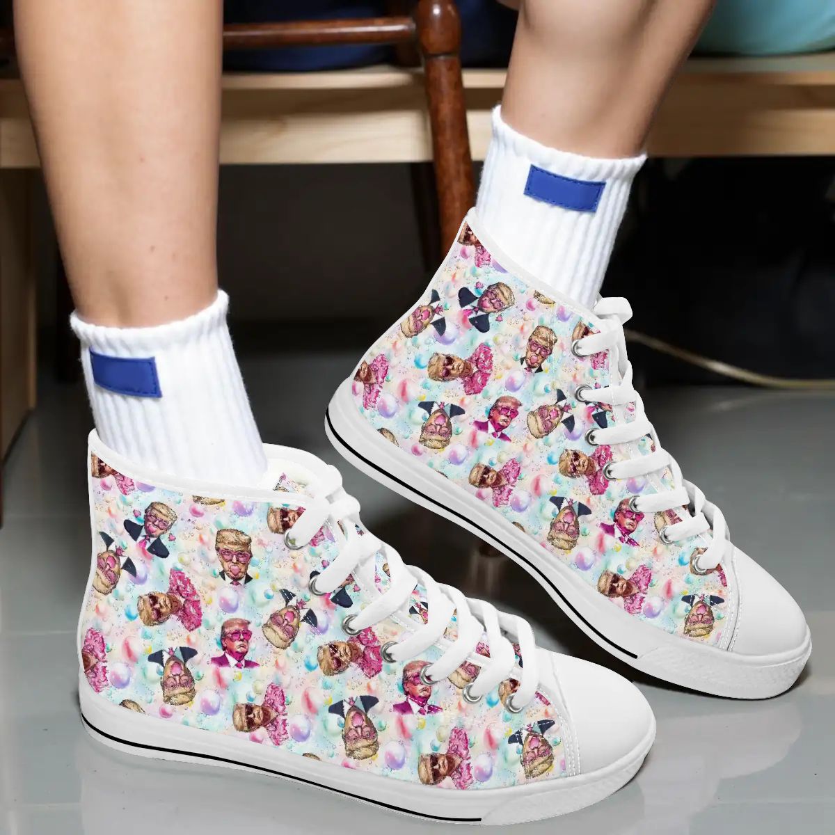 20 Donald Trump Designs, Women's High Top Canvas Shoes