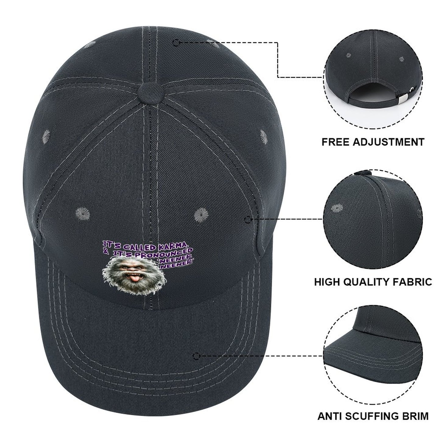 Bigfoot, Sasquatch “It's called karma..", Baseball Cap – 8 Colors