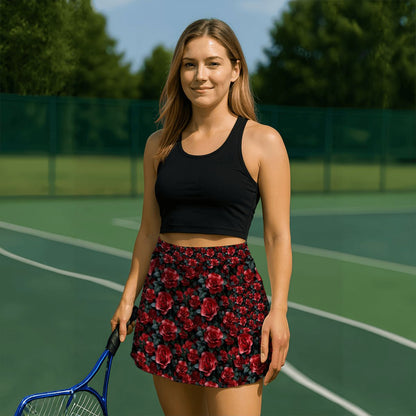 10 Flower Designs, Women’s Milk Silk Sports Skorts with Pockets