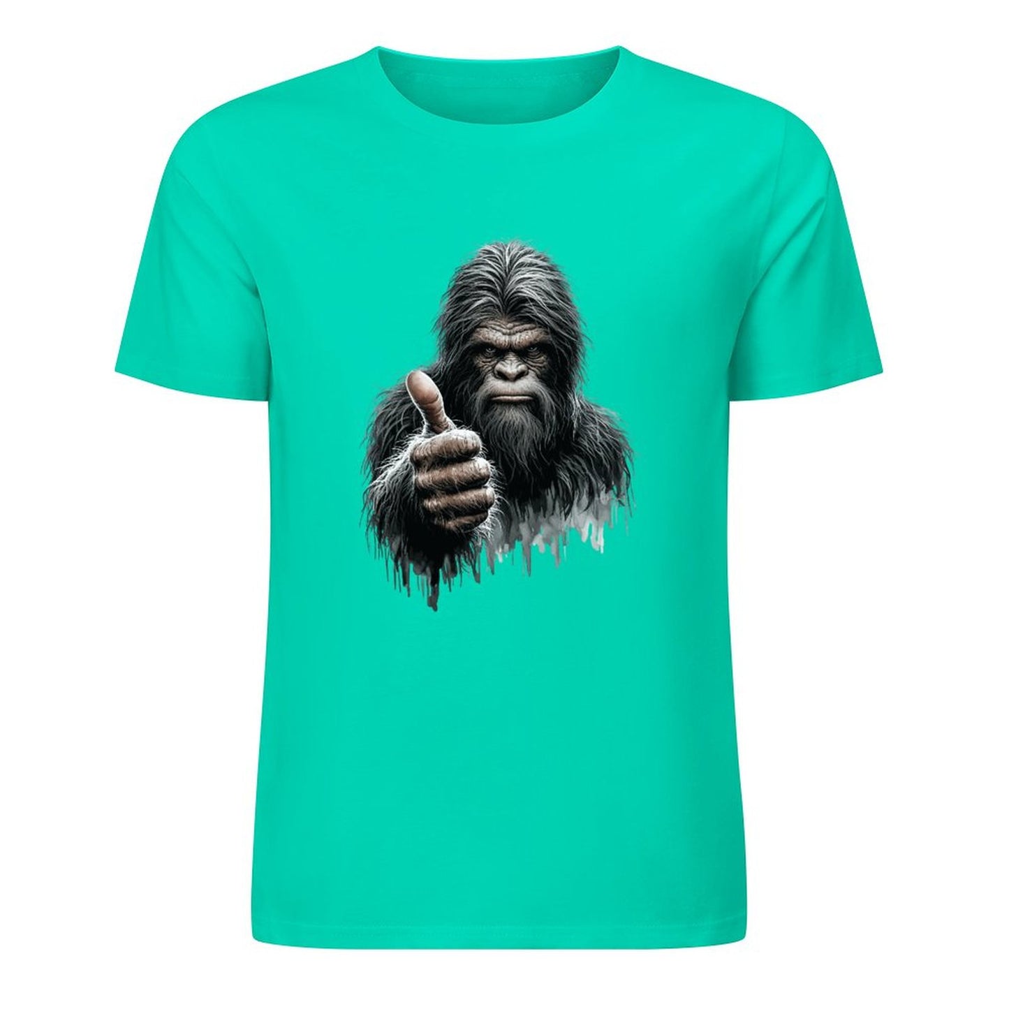 Bigfoot - Sasquatch Thumbs Up Short Sleeve Cotton T-Shirt