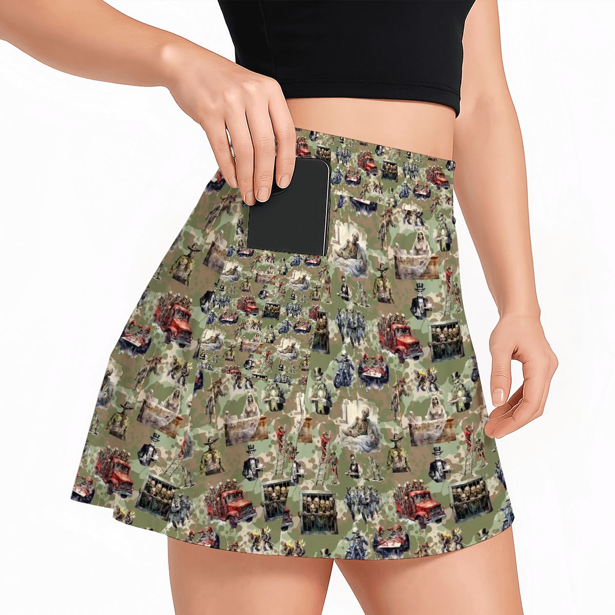 Zombie, Women’s Milk Silk Sports Skorts with Pockets