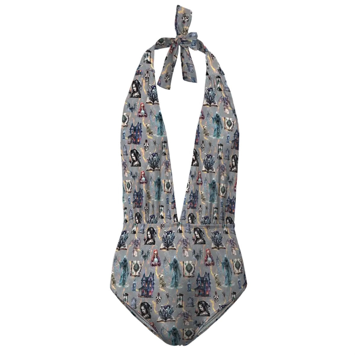 Gothic Design, Women’s Deep V One Piece Swimsuit