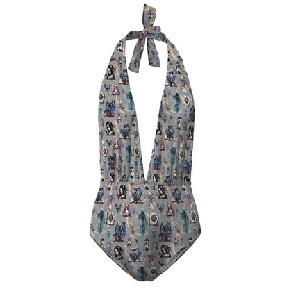 Gothic Design, Women’s Deep V One Piece Swimsuit