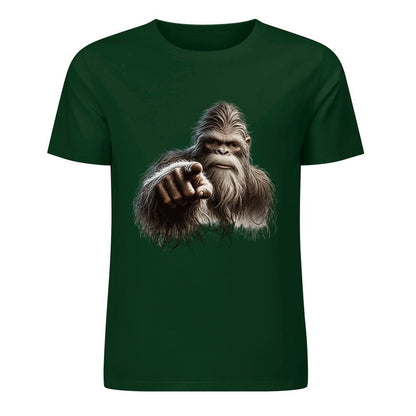Bigfoot - Sasquatch Pointing Short Sleeve Cotton T-Shirt