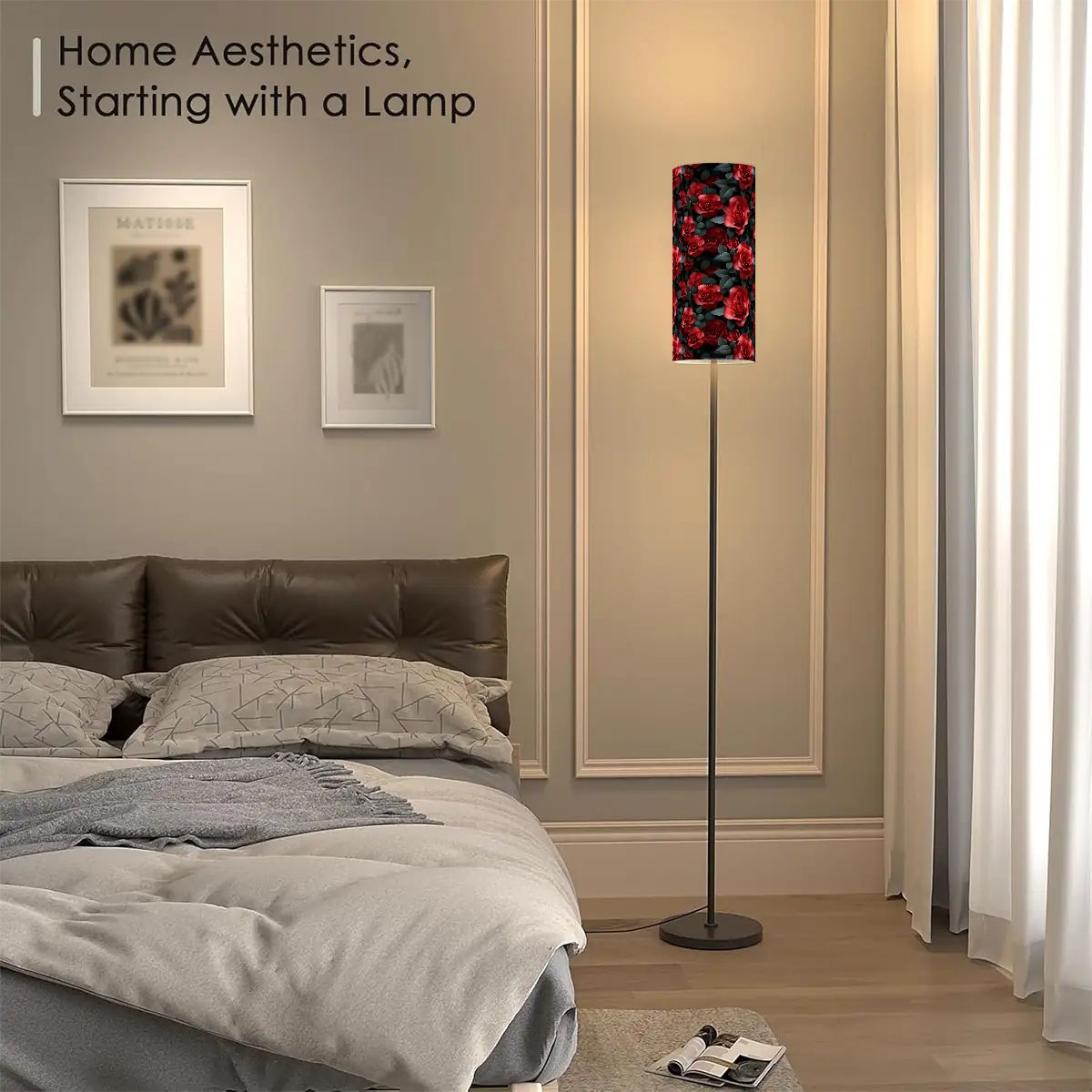 10 Beautiful Flower Designs, Floor Lamp Modern Standing Lamp (Made in USA)