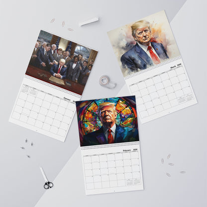 11" x 14" Donald Trump Wall Calendar, Motivational Desk Planner, Unique Gift for Office, Political Artwork, 2026 Calendar