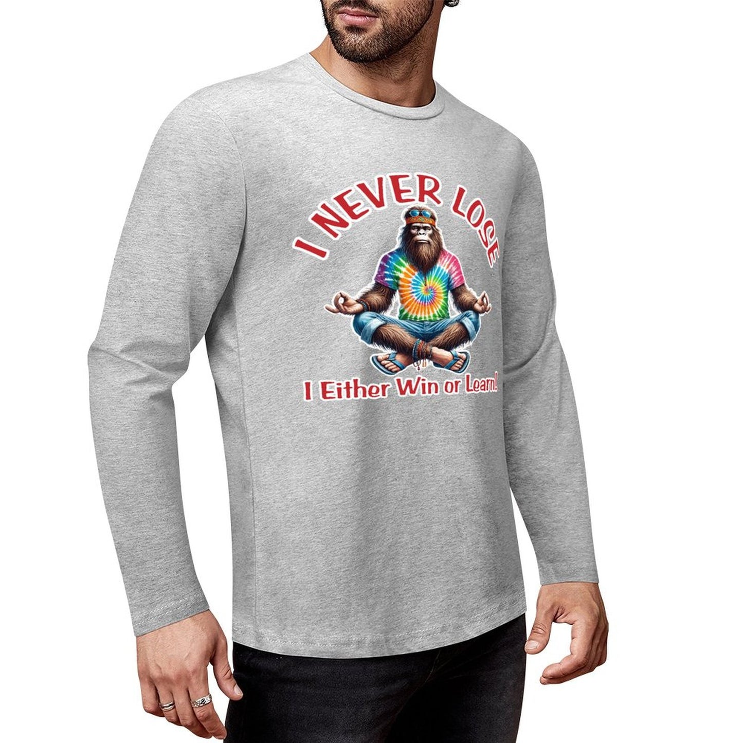 Bigfoot / Sasquatch "I never lose...", Cotton Unisex Long Sleeve T-shirt