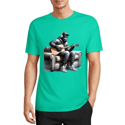Bigfoot - Sasquatch Play Guitar Short Sleeve Cotton T-Shirt