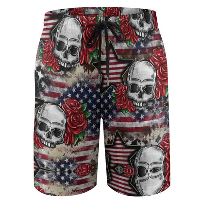 Skulls N Roses on Flags, Children’s Beach Pants, Swim Shorts