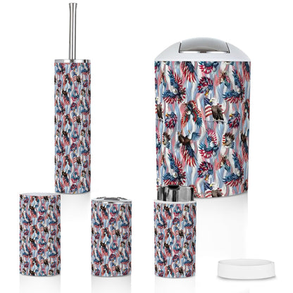 8 Patriot Designs, 5 Piece Bathroom Décor Set