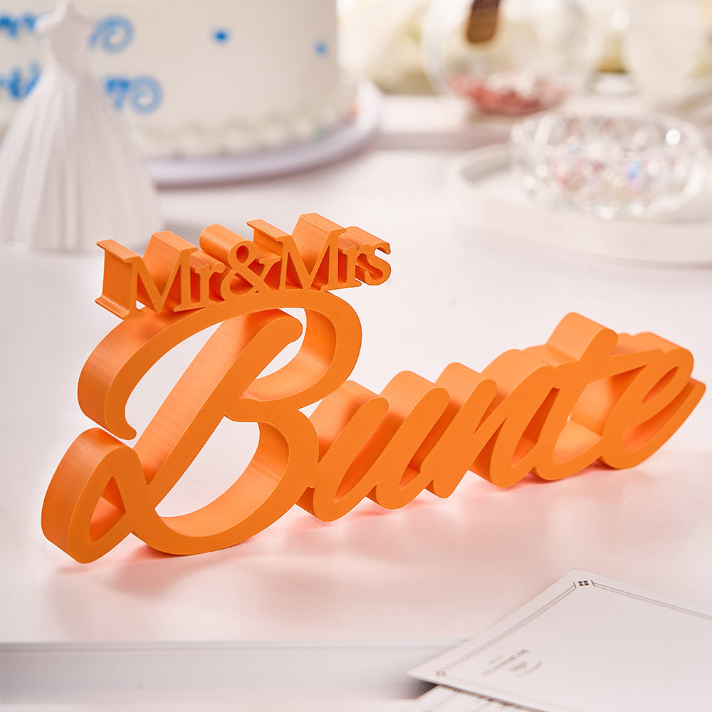z Personalized 3D Print With Your Last Name, Mr & Mrs Family Name Wedding Decor Gifts