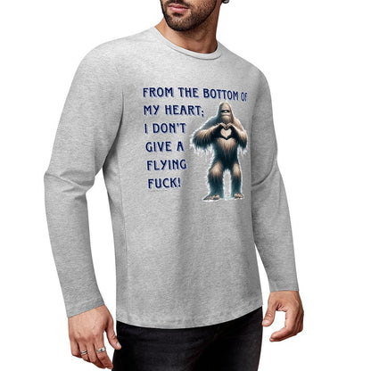 Bigfoot / Sasquatch, "From the bottom of my heart...", Cotton Unisex Long Sleeve T-shirt