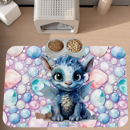 Baby Dragon, Waterproof Pet Food Mat
