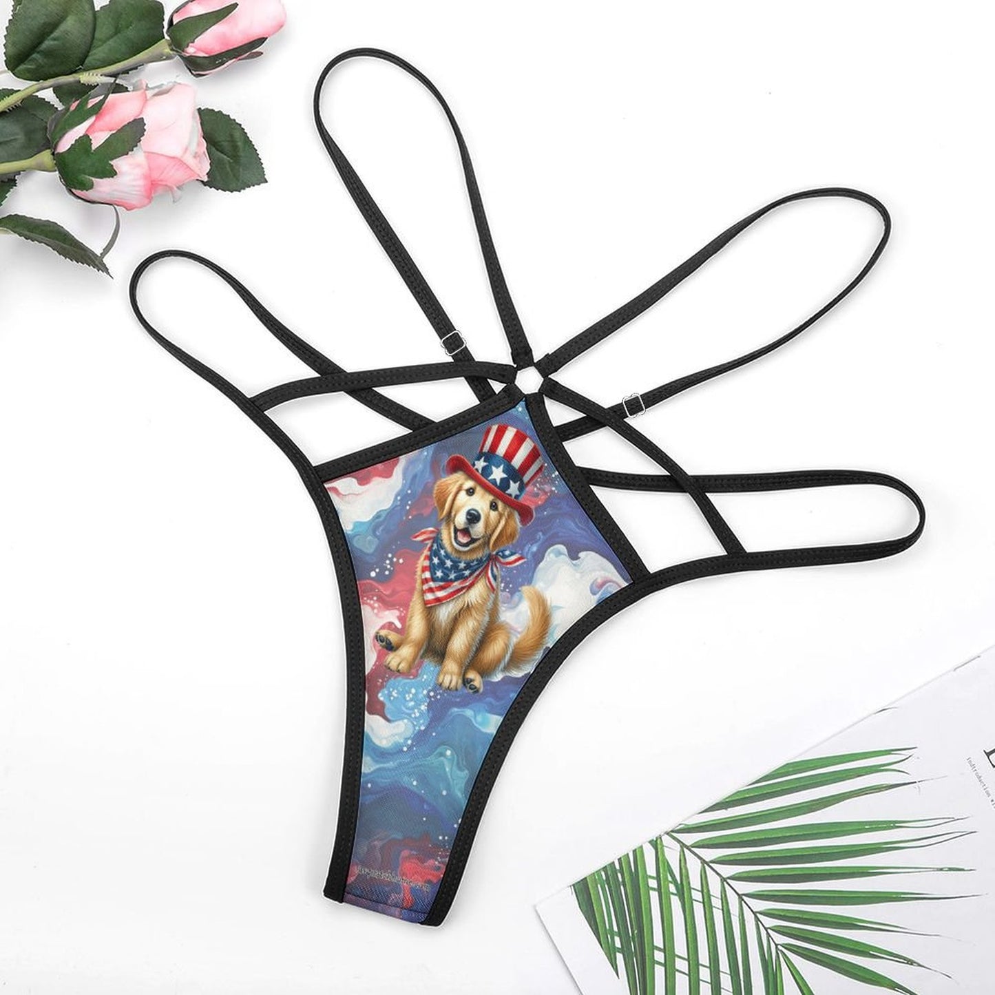 Patriot Puppy Dog, Sexy G String Thong for Women