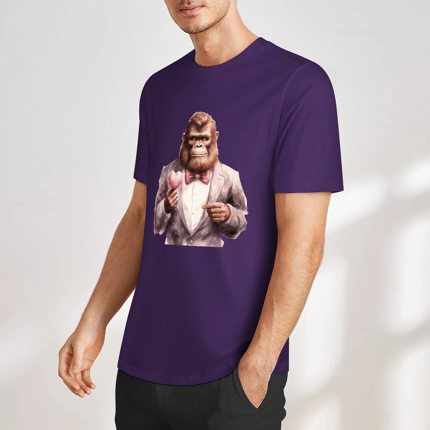 Bigfoot - Sasquatch Valentine Short Sleeve Cotton T-Shirt