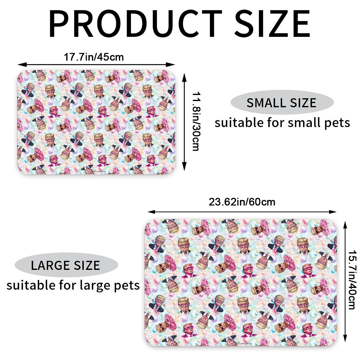 20 Donald Trump Designs, Waterproof Pet Food Mat