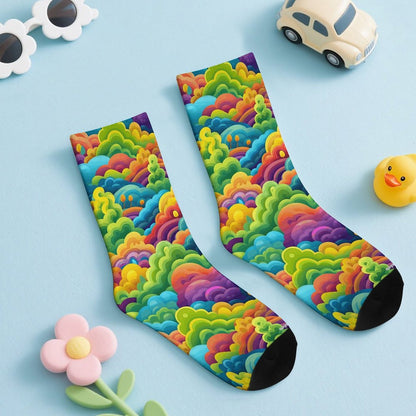 Funky Rainbow Design, Children’s Polyester Socks