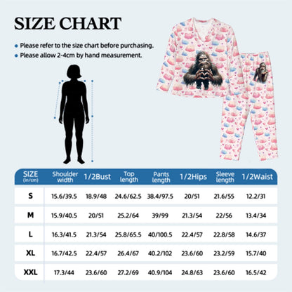 Bigfoot Sasquatch Love Women’s Long Sleeved Pajama Set