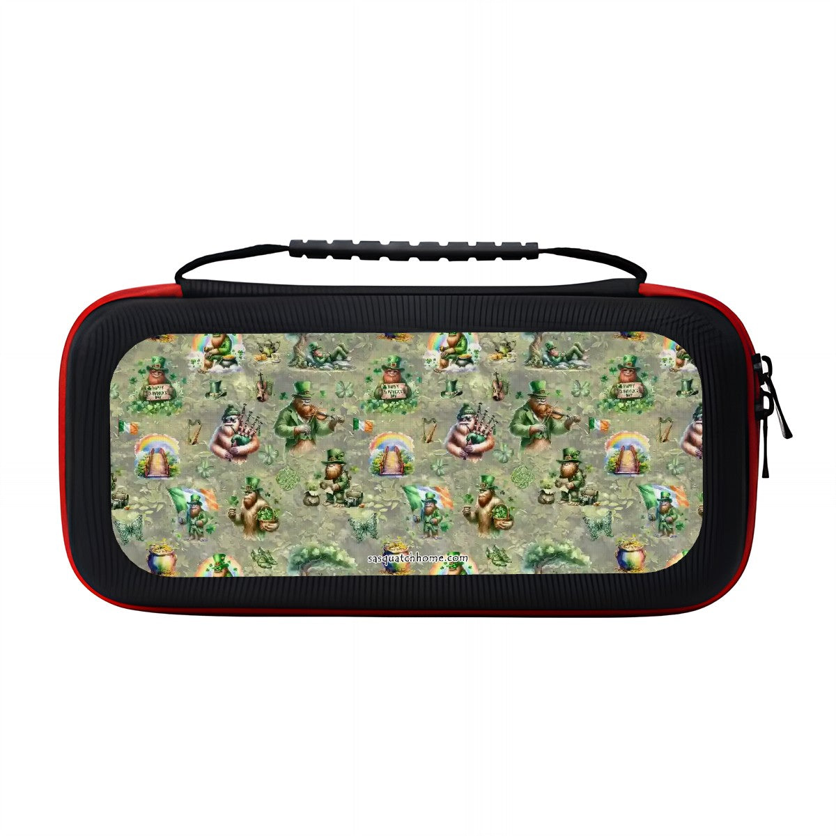 Lucky Sasquatch Nintendo Switch Case with Handle Sasquatch Leprechaun Bigfoot