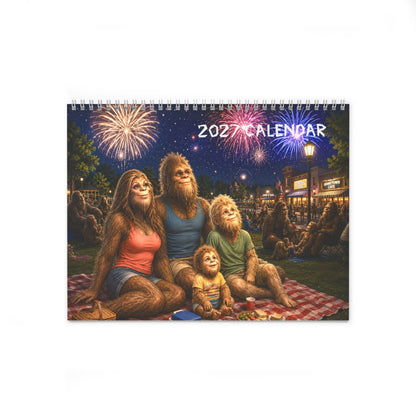 Bigfoot & Family 2027 Spiral Spine Wall Calendar