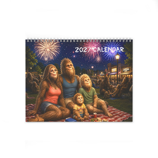 Bigfoot & Family 2027 Spiral Spine Wall Calendar
