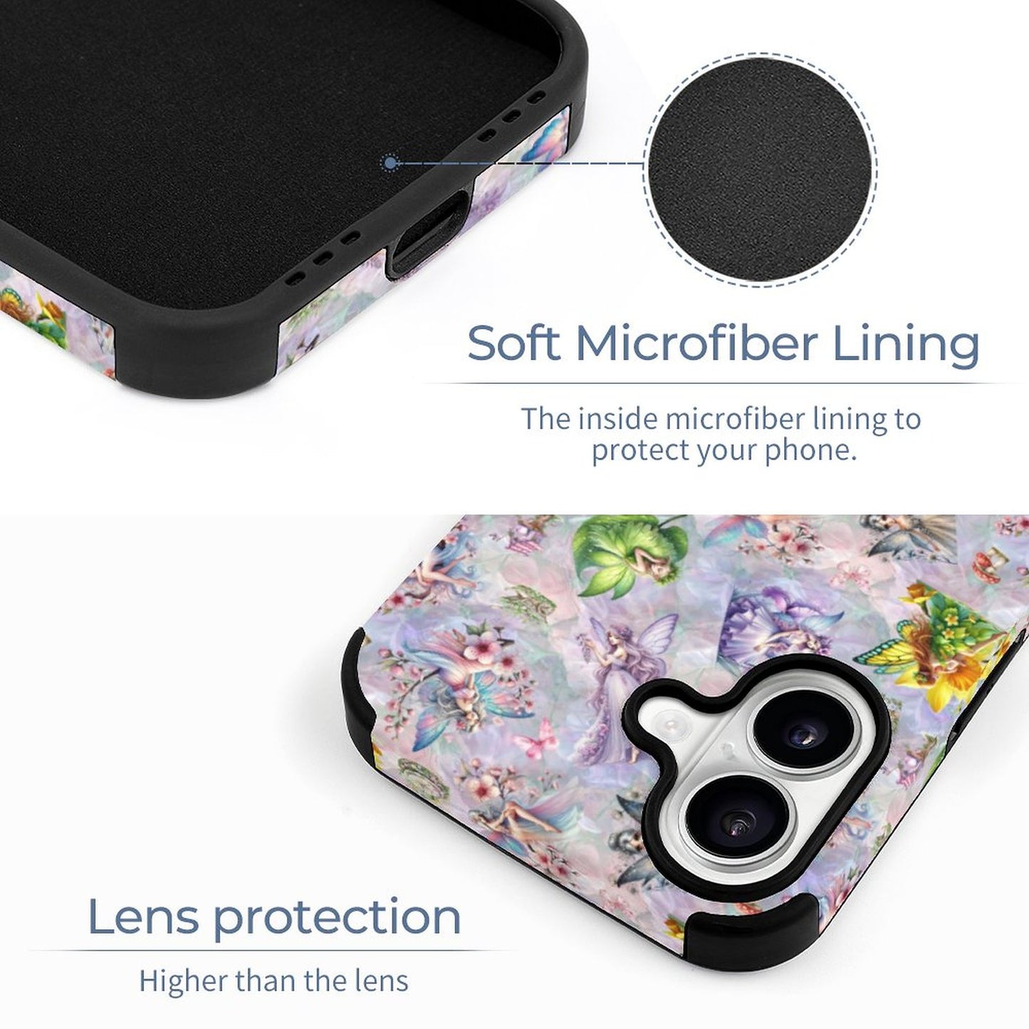 6 Fairy Designs, Microfiber iPhone 16 Cases