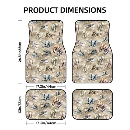 10 Animal Designs, 4 Piece Auto Floor Mats