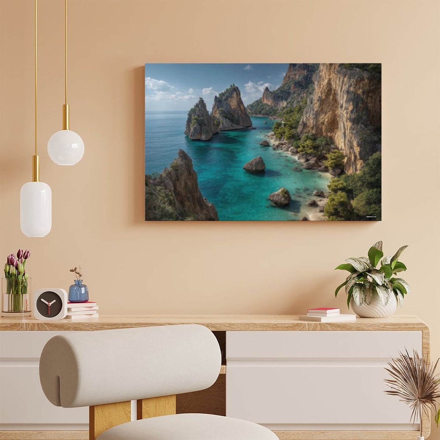 Tropical Dream, Vintage Framed Canvas Art - 2 Sizes – Made in the USA
