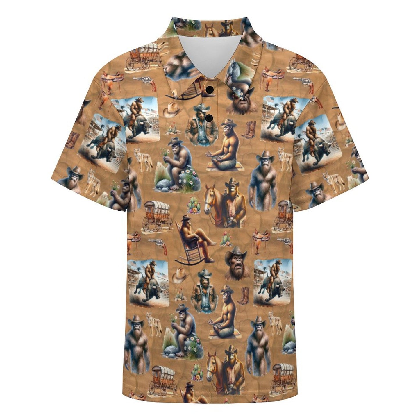 10 Sasquatch Designs, Kids Button Down Polo Shirt